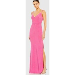 Mac Duggal Rhinestone Pink Formal Gown Maxi Dress NWT Size 4 67812
